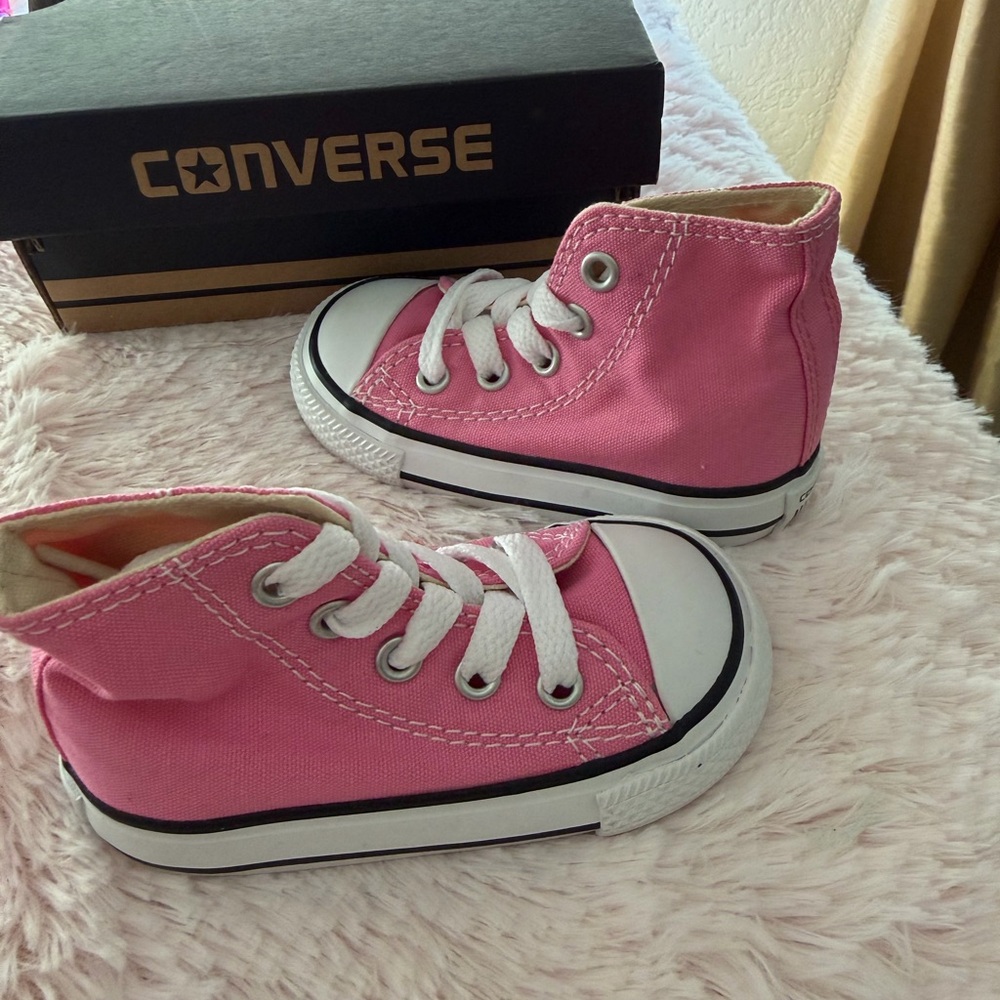 Converse Kids Pink High-Top Canvas Sneakers